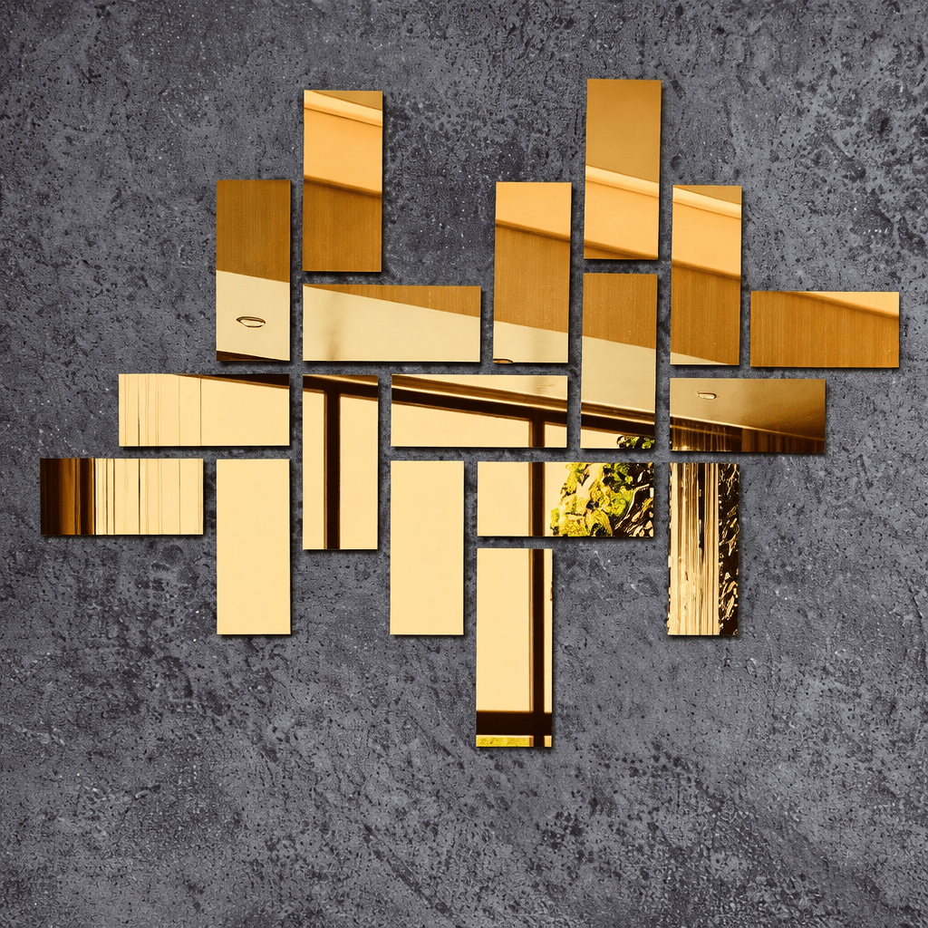Luxury Golden Geometric Mirror Wall Décor P2